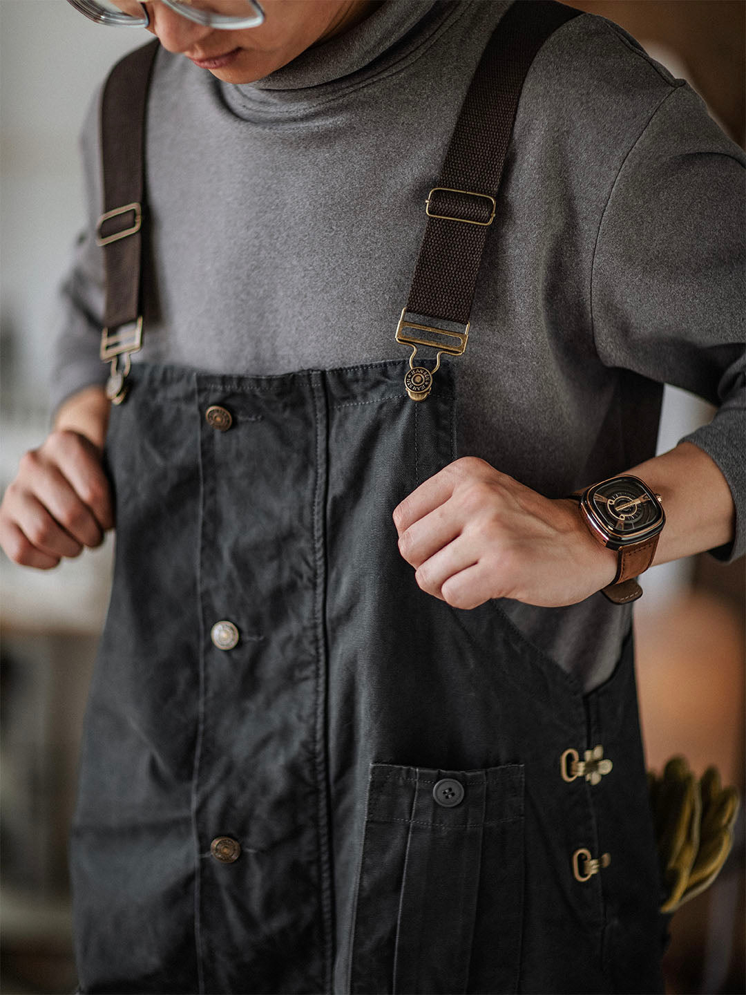 VAAGOON Flap Pockets Button Tulum