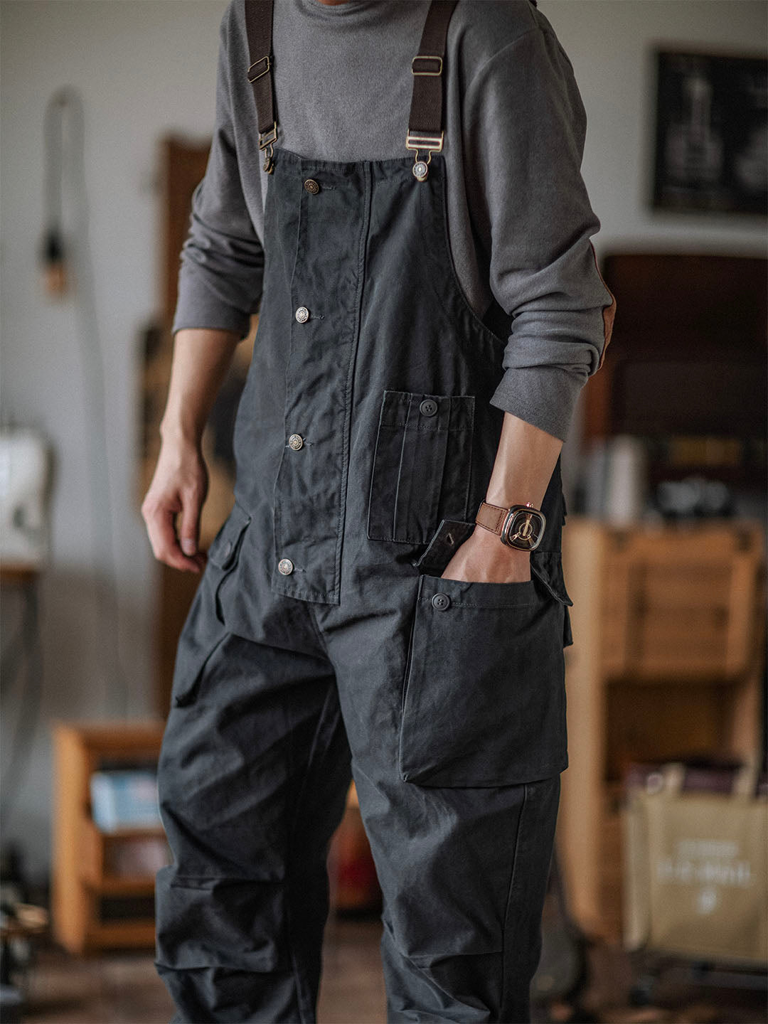VAAGOON Flap Pockets Button Tulum