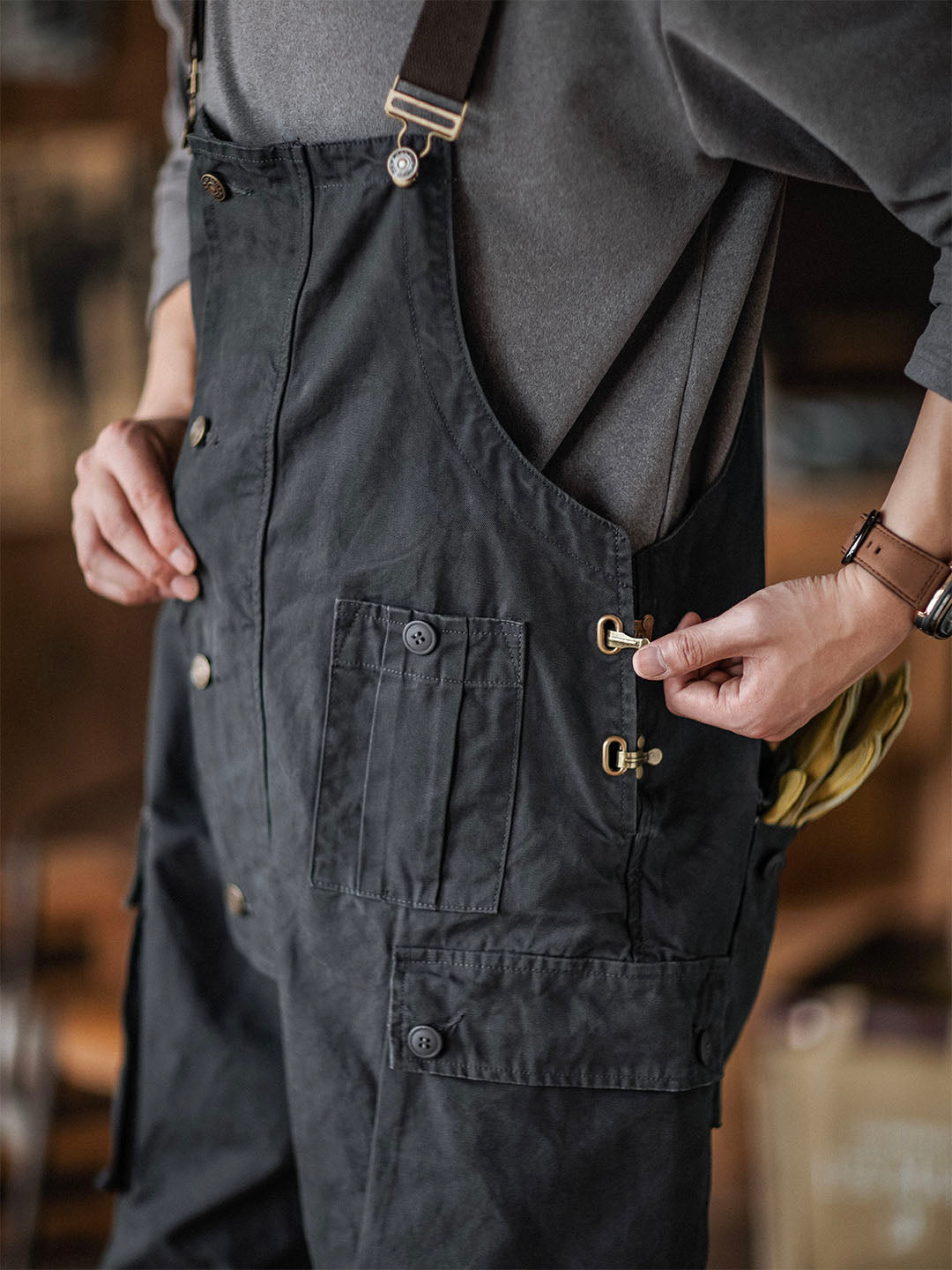 VAAGOON Flap Pockets Button Tulum