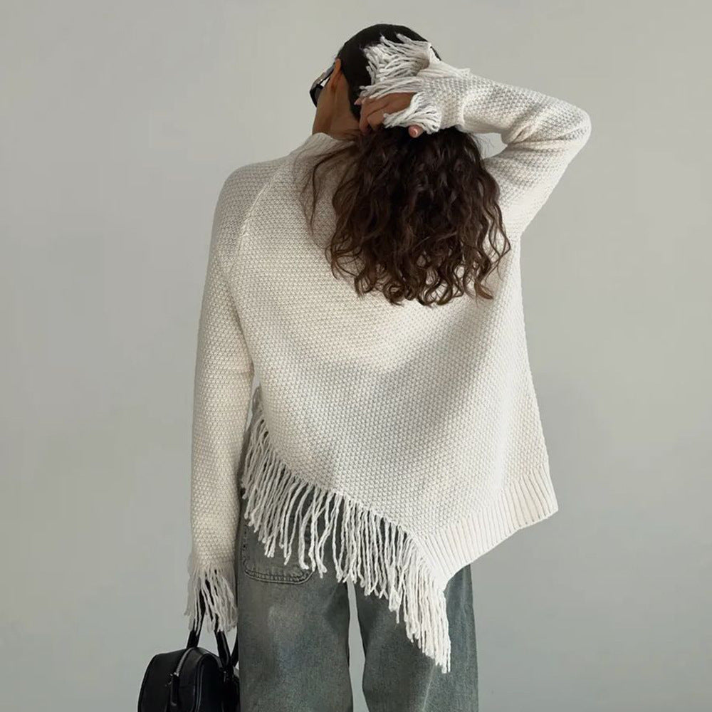 VAAGOON  WOOLEN TASSEL CUFF SWEAT