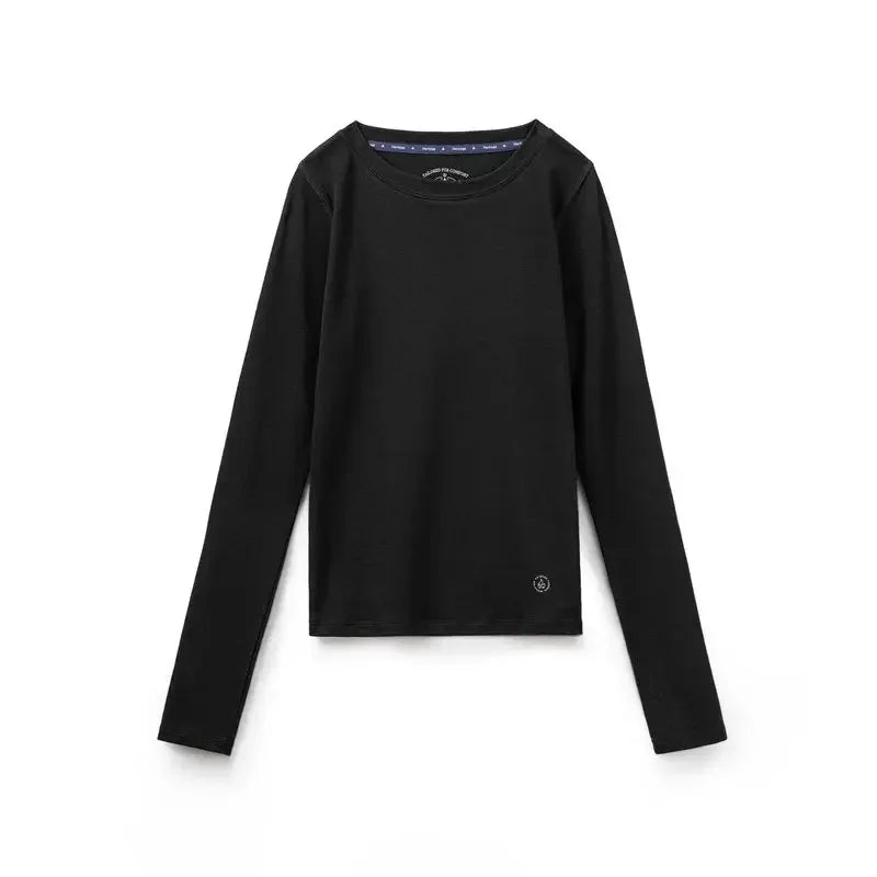 VAAGOON Kadın Slim Fit Uzun Kollu Basic Tişört