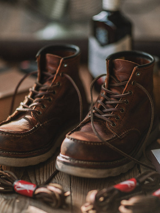 VAAGOON Leather Moc Toe Work Boots