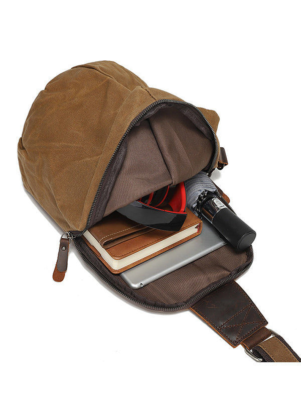 VAAGOON Waxed Canvas Chest Bag