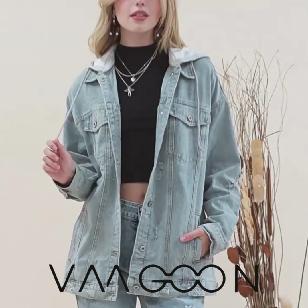 VAAGOON LORA DENIM HOODIE YELEK